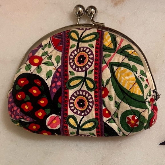 Vera Bradley Carson Floral Shoulder Bag Matching Wallet and Kiss Lock Coin Bag - Picture 2 of 15